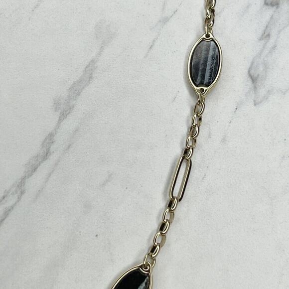 Chico's Gold Tone Long Chain Link Station Necklace - Picture 5 of 9